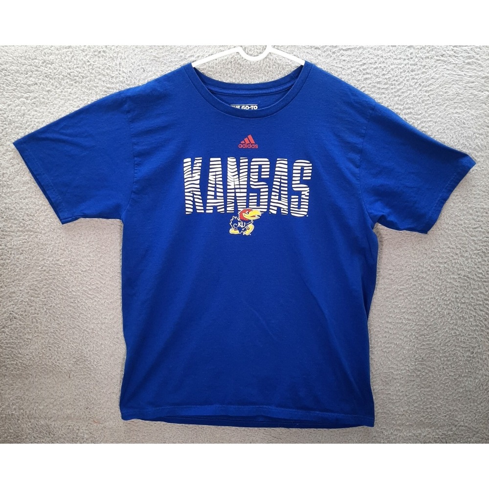 Kansas Jayhawk Shirt Adult Large Blue NCAA College University Sports KU Jayhawks